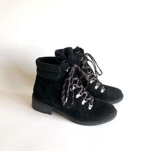 Sam Edelman Black Suede Textile Hiking Boots size 7.5